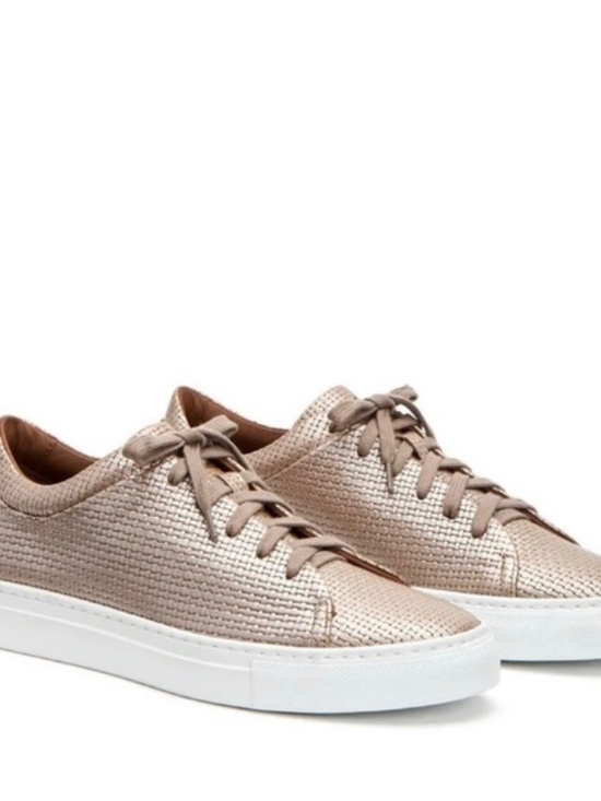 Aquatalia Shoes - Aquatalia Avery Platinum embossed waterproof leather lace up sneakers size 7.5